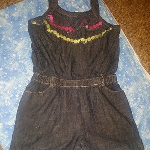 🎲#540 Jean Shorts Romper Gymboree